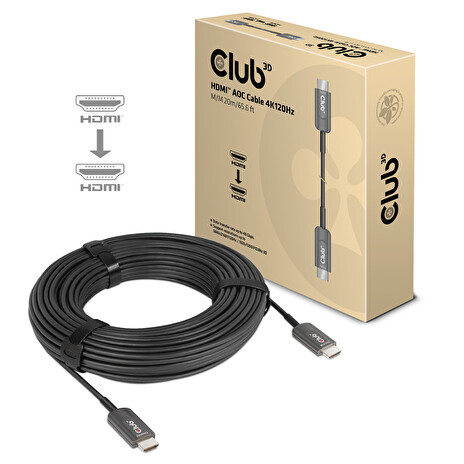 Club3D Kabel prodlužovací HDMI AOC kabel 8K60Hz (M/M), 4K120Hz, 20m, černá
