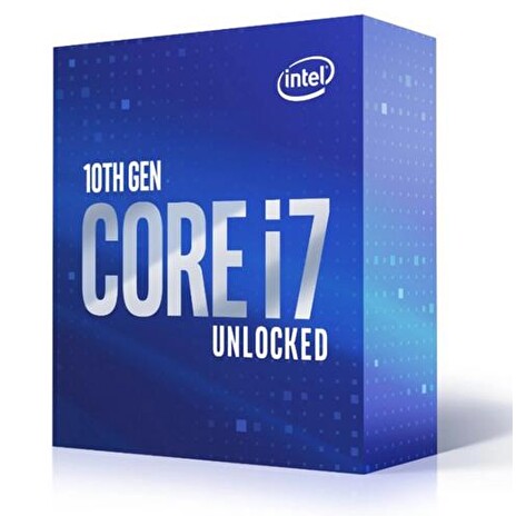 INTEL cpu CORE i7-10700KF socket1200 Comet Lake BOX 125W 10.generace (bez chladiče, 3.8GHz turbo 5.1GHz, 8x jádro, 16x vlákno, 16MB cache, pro DDR4 do 2933, bez grafiky), virtualizace