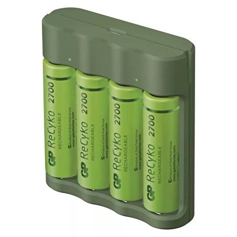 GP Everyday B421 nabíječka, USB, 6 hod. + 4x AA Recyko+ 2700