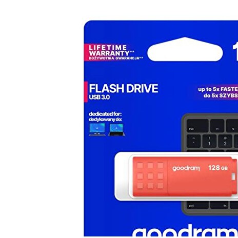 Flash disk GOODRAM USB 3.0 128GB bílo-oranžový