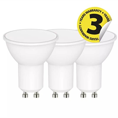 Emos LED žárovka MR16, 9W/60W GU10, WW teplá bílá, 806 lm, Classic, F, 3 PACK