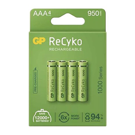 Baterie AAA (R03) nabíjecí 1,2V/950mAh GP Recyko 4ks