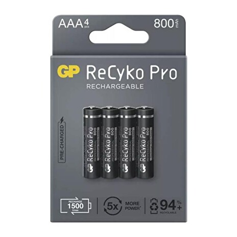 Baterie AAA (R03) nabíjecí 1,2V/800mAh GP Recyko Pro 4ks