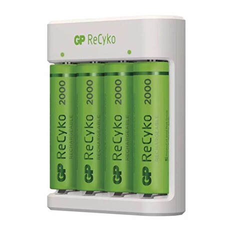 Nabíječka baterií GP Eco E411 + 4xAA ReCyko 2000