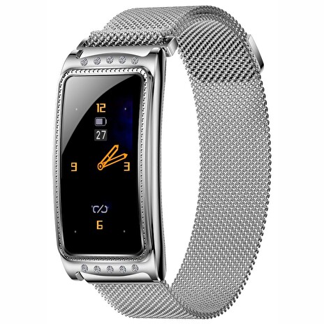 IMMAX chytré hodinky Crystal Fit/ 1,08" TFT/ RLC8762C/ BT 5.0/ IP67/ Android 4.4/ iOS 8.2/ dámské/ čeština/ stříbrné