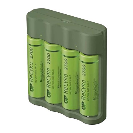 Nabíječka baterií GP Everyday B421 + 4xAA ReCyko 2700 + USB