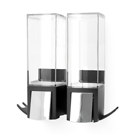 Dávkovač Compactor Edge mýdla / šampónu / desinfekce, nástěnný, chrom / ABS plast - černý, RAN9656