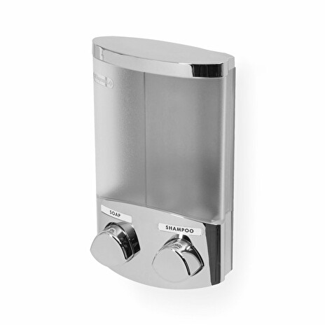 Dávkovač Compactor Duo mýdla / šampónu nebo desinfekce na zeď, chrom plast, 2 x 310 ml, RAN6016