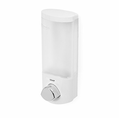 Dávkovač Compactor Uno mýdla / šampónu na zeď, bílý plast, 360 ml, RAN6013
