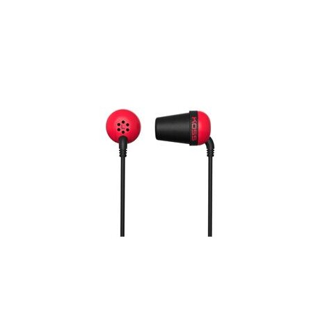 KOSS Plug Color sluchatka vysokej kvality - cervene