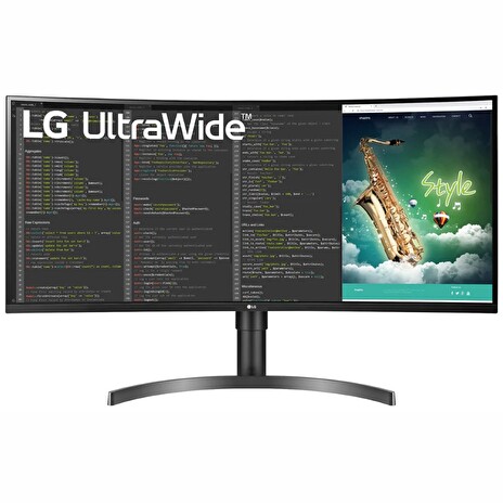 LG IPS monitor 35WN75C QHD / prohnutý / 35" / 3440x1440 / 300cd/m2 / 5ms GtG / 2x HDMI / DP / USB-C / repro