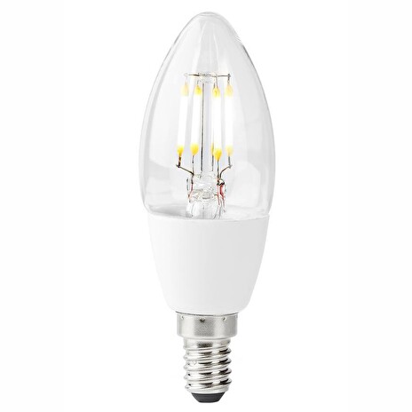 NEDIS Wi-Fi chytrá LED žárovka s vláknem/ E14/ svíčka/ 5W/ 230V/ 400lm/ 2700K/ teplá bílá/ stmívatelná/ čirá