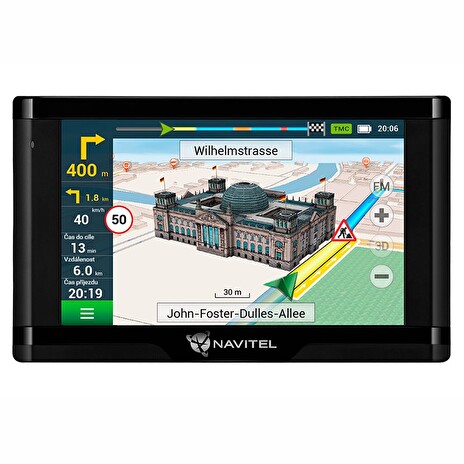 NAVITEL GPS navigace do auta E500 TMC Magnetic/ displej 5"/ rozlišení 800 x 480/ USB 2.0/ 3.5 mm audio jack + mag. držák