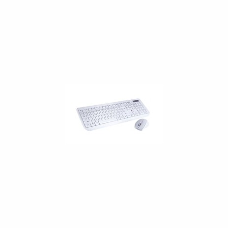 C-TECH klávesnice s myší WLKMC-01, USB, bílá, wireless, CZ+SK