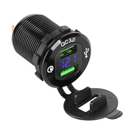 Nabíječka USB PEIYING PY-CHR0004 s QC a měřičem napětí