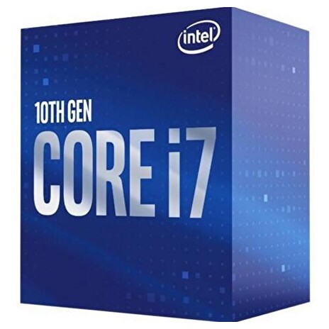 INTEL cpu CORE i7-10700F socket1200 Comet Lake BOX 65W 10.generace (s chladičem, 2.9GHz turbo 4.8GHz, 8x jádro, 16x vlákno, 16MB cache, pro DDR4 do 2666, bez grafiky), virtualizace