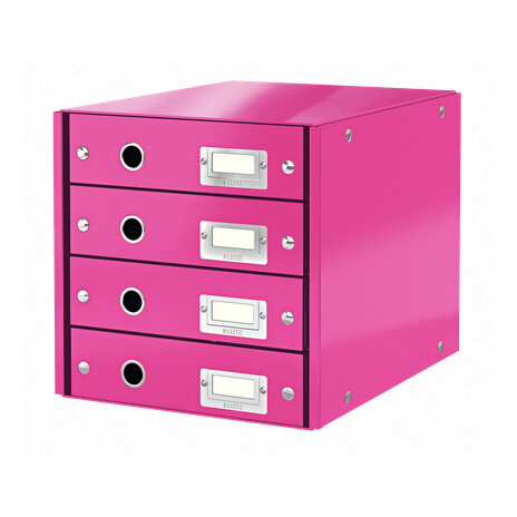 LEITZ Zásuvkový box Click&Store, 4 zásuvky, růžová