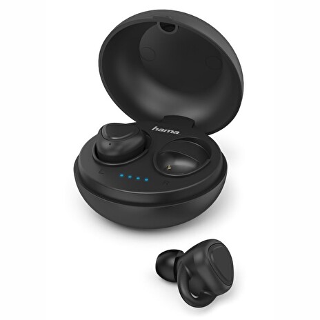 HAMA headset LiberoBuds/ bezdrátová sluchátka + mikrofon/ špuntová/ Bluetooth/ přenos 10 m/ 32 Ohm/ černá