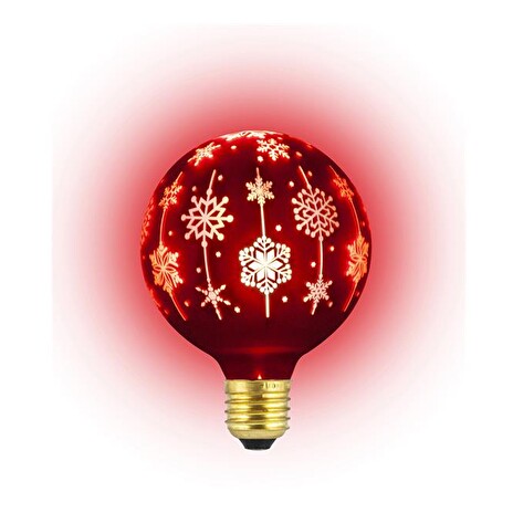 Žárovka vánoční LED E27 4W G95 bílá teplá RETLUX RXL 368 červená