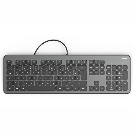 HAMA klávesnice KC-700/ drátová/ USB/ CZ+SK/ antracitová/černá
