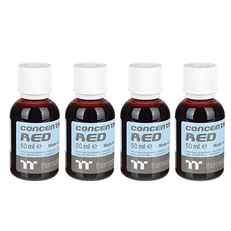 THERMALTAKE koncentrát červená (4x 50ml) pro výrobu C1000 chladicí kapalina (Opaque Coolant, Red, neprůhledná)
