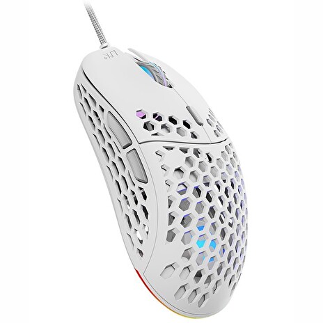 SPC Gear herní myš LIX+ onyx white / drátová / optická / PMW3360/800-12000dpi / 1000Hz/6 tlačítek / 59g /RGB/ USB / bílá