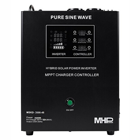 MHPower záložní zdroj MHPower MSKD-3500-48, UPS, 3500W, čistý sinus, 48V, solární regulátor MPPT
