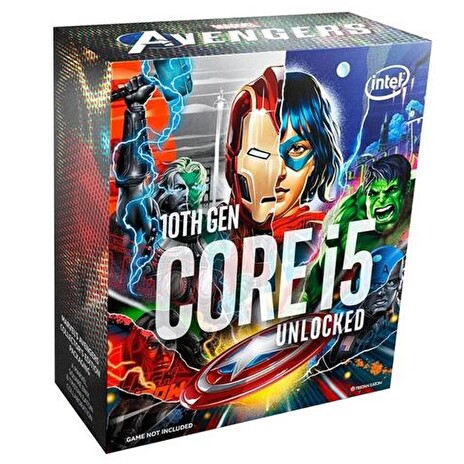 INTEL cpu CORE i5-10600K socket1200 (Avengers Edition) Comet Lake BOX 125W 10.generace (bez chladiče, 4.1GHz turbo 4.8GHz, 6x jádro, 12x vlákno, 12MB cache, pro DDR4 do 2666, grafika UHD 630), virtualizace