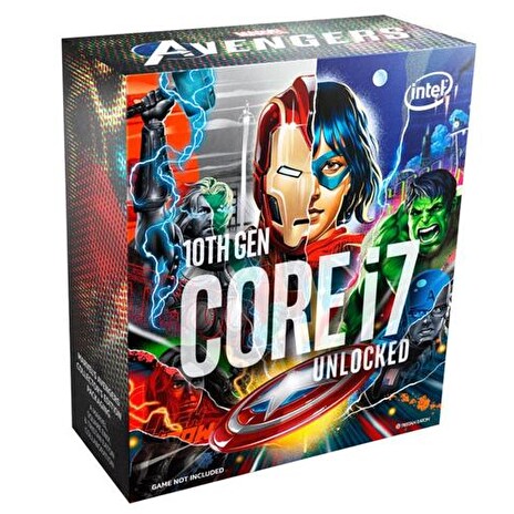 INTEL cpu CORE i7-10700K socket1200 (Avengers Edition) Comet Lake BOX 125W 10.generace (bez chladiče, 3.8GHz turbo 5.1GHz, 8x jádro, 16x vlákno, 16MB cache, pro DDR4 do 2933, grafika UHD 630), virtualizace