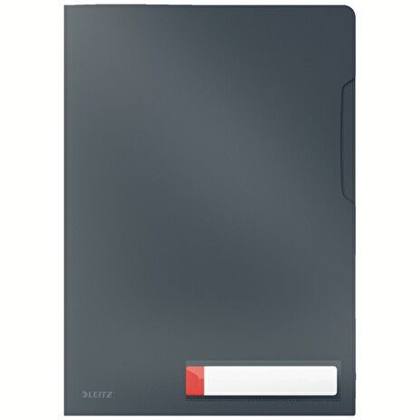 LEITZ L Desky na dokumenty Cosy A4, neprůhledný PP 200 mic, 3 ks, sametová šedá