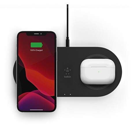 Belkin BOOST CHARGE™ Qi Duální 15W Bezdrátová plochá nabíječka, černá
