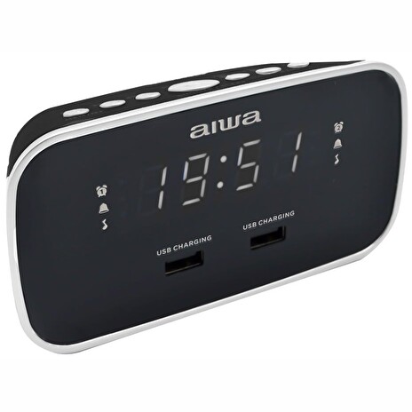 AIWA CRU-19BK/ Radiobudík/ FM/ 2x přední USB/ Černý