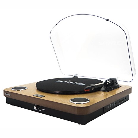 AIWA GBTUR-120WD/ Gramofon/ BT/ USB/ SD/ Hnědý