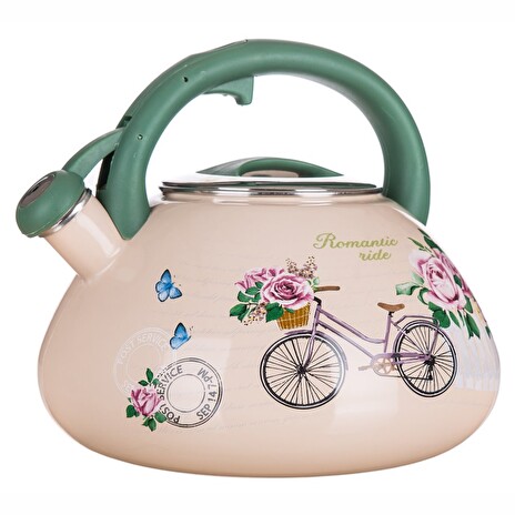 BANQUET konvice smaltovaná pískací ROMANTIC RIDE 3 l, na indukci, plyn, sklokeramiku, elektřinu