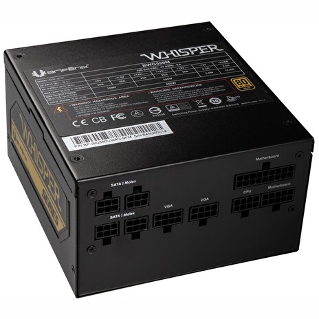 BitFenix zdroj Whisper M / ATX / 550W / 80 Plus Gold / active PFC / modulární