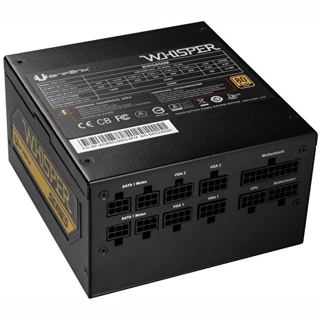 BitFenix zdroj Whisper M / ATX / 850W / 80 Plus Gold / active PFC / modulární