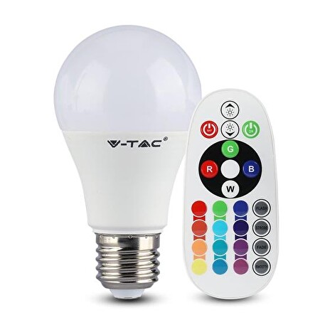 Žárovka LED E27 9W A60 RGB + 3000K V-TAC VT-2229