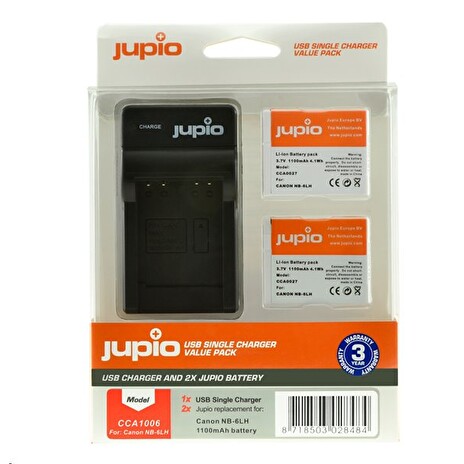 Set Jupio 2xNB-6LH 1100 mAh +Single Charger pro Canon