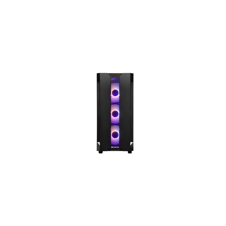 CHIEFTEC skříň Miditower Gaming HUNTER, Black, 4x RGB Rainbow Fan, 2 x USB 3.0, side glass