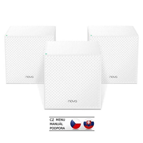 Tenda Nova MW12 (3-pack) WiFi AC2100 Tri-Band Mesh Gigabit system, 9x GLAN/GWAN, SMART CZ aplikace