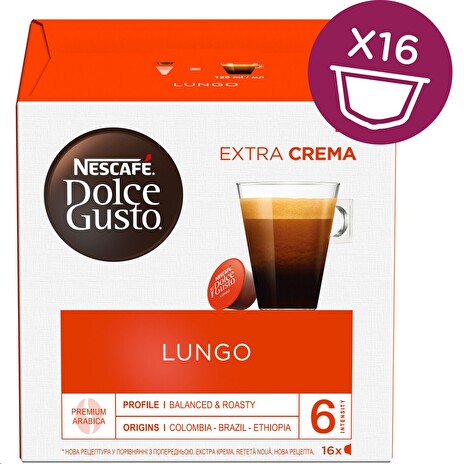 Kávové kapsle Nestlé Dolce Gusto Caffe Lungo Nescafé 16 ks