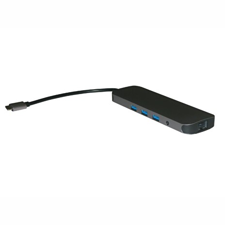XtendLan Dokovací stanice 10in1 USB-C, HDMI (F) 4k, VGA(F), Gigabit LAN, SD/TF čtečka, 3x USB3.0, 3.5mm audio, USB C PD