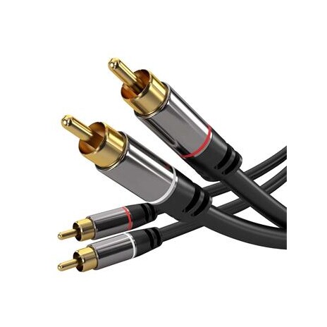 PremiumCord HQ stínený kabel 2x CINCH-2x CINCH M/M 1,5m