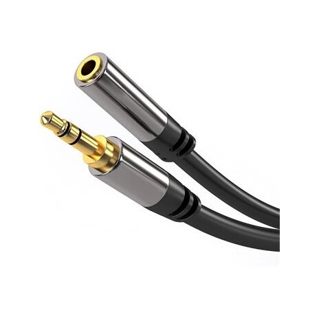 PremiumCord HQ stínený prodlužovací kabel Jack 3.5mm - Jack 3.5mm M/F 1,5m