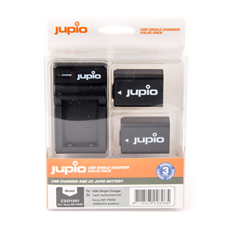 Set Jupio 2x NP-FW50 - 1080 mAh + USB nabíječka