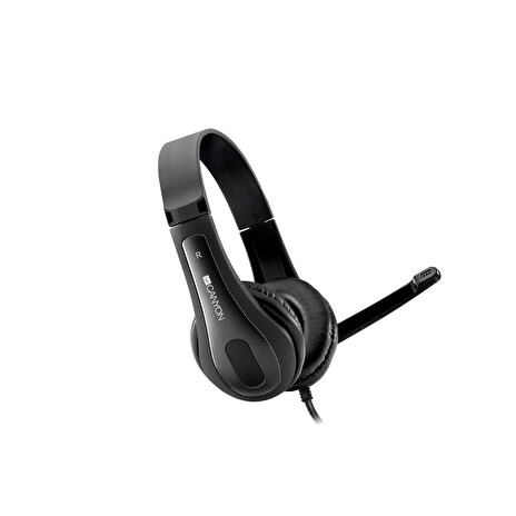CANYON headset HSC-1, lehký, 3,5 mm jack TRRS, černá