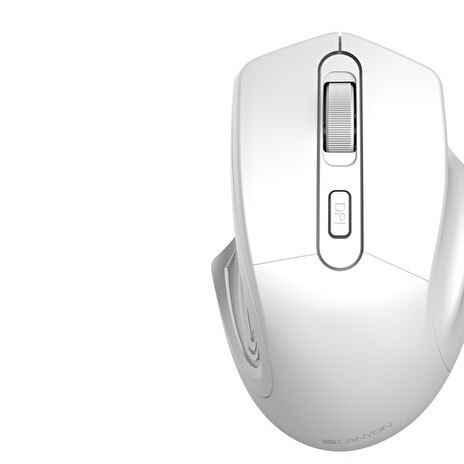 CANYON myš optická bezdrátová MW-15PW, nastavitelné rozlišení 800/1200/1600 dpi, 4 tl, USB reciever, bílá perleť