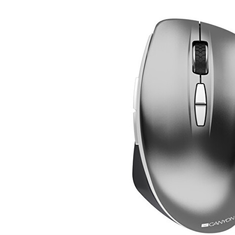 CANYON myš optická bezdrátová MW-21DG, nastavitelné rozlišení 800/1200/1600 dpi, 7 tl, USB reciever, tmavě šedá