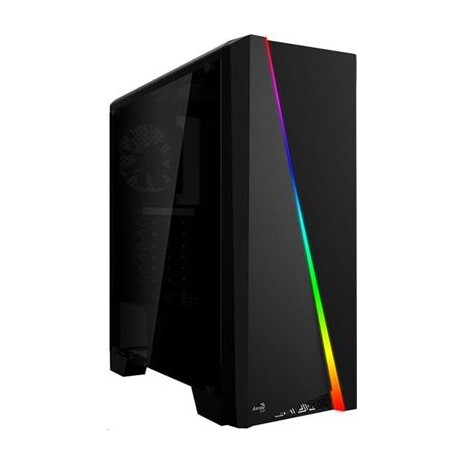 Aerocool skříň MLG Cylon mATX/ITX, RGB LED(13 mode), ventilátor 120mm, bez zdroje - černá