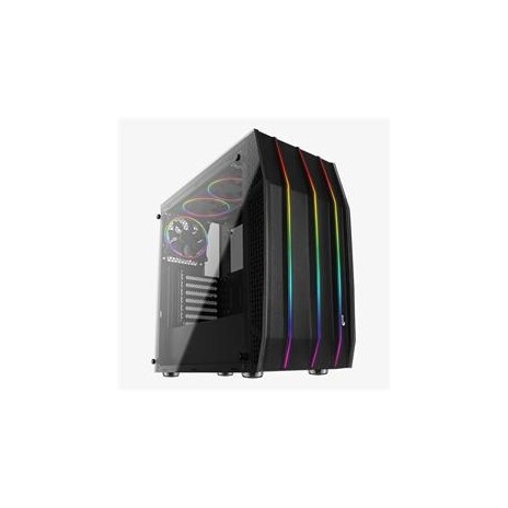 Aerocool skříň MLG Klaw 9 mATX/ITX, 3x RGB LED ventilátor 120/140mm, bez zdroje - černá